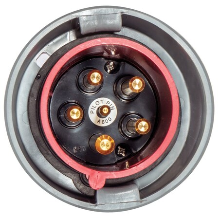 Hubbell Wiring Device-Kellems Pin & Sleeve Plug, 100 A, 277/480V AC, Three Phase, 4 Pole, IEC Grounding, Red, NEMA Not Rated HBL5100P7WP